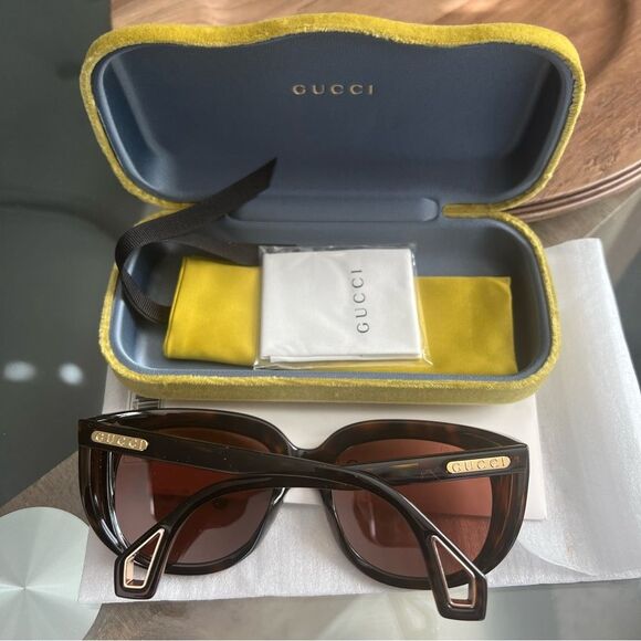Gucci Fashion Sunglasses in Havana Brown, NWT, Full Inclusion - Picture 1 of 15